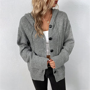 Casaco cardigan de malha com cordão