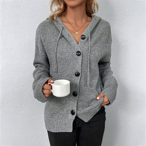 Casaco cardigan de malha com cordão