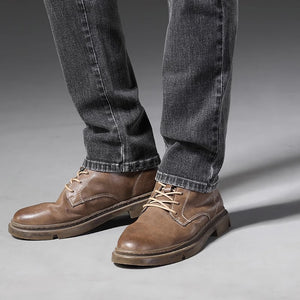 Jeans masculinos elásticos com perna reta