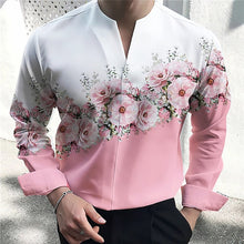 Carregar imagem no visualizador da galeria, Camisa floral masculina com decote em V
