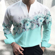 Carregar imagem no visualizador da galeria, Camisa floral masculina com decote em V
