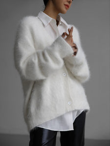 Suéter de malha premium feito de imitação de vison