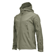 Carregar imagem no visualizador da galeria, Jaqueta masculina com capuz resistente à água casacos de inverno macios
