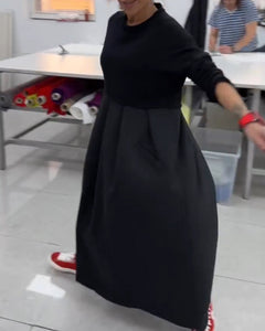 Vestido maxi casual cor sólida