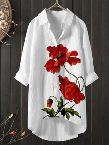 Camisa casual feminina com estampa