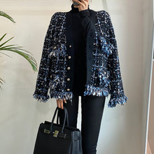 Carregar imagem no visualizador da galeria, Novo estilo de jaqueta de malha com borda crua em estilo perfumado
