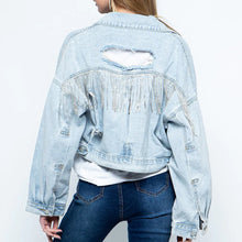 Carregar imagem no visualizador da galeria, Jaqueta jeans com strass
