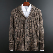 Carregar imagem no visualizador da galeria, Suéter masculino de manga comprida com lapela e botão
