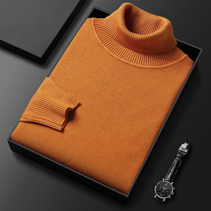 Suéter masculino de caxemira premium de cor sólida