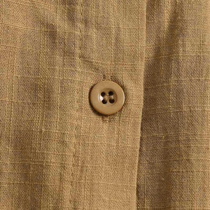 Camisa de botão de linho de manga comprida