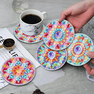 6 unidades / conjunto Conjunto de mandala clássica com pintura de diamante e decoração de presente