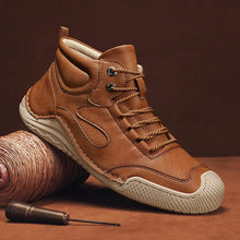 Carregar imagem no visualizador da galeria, Sapatos masculinos outono e inverno com cadarço, bico redondo e cano alto em couro
